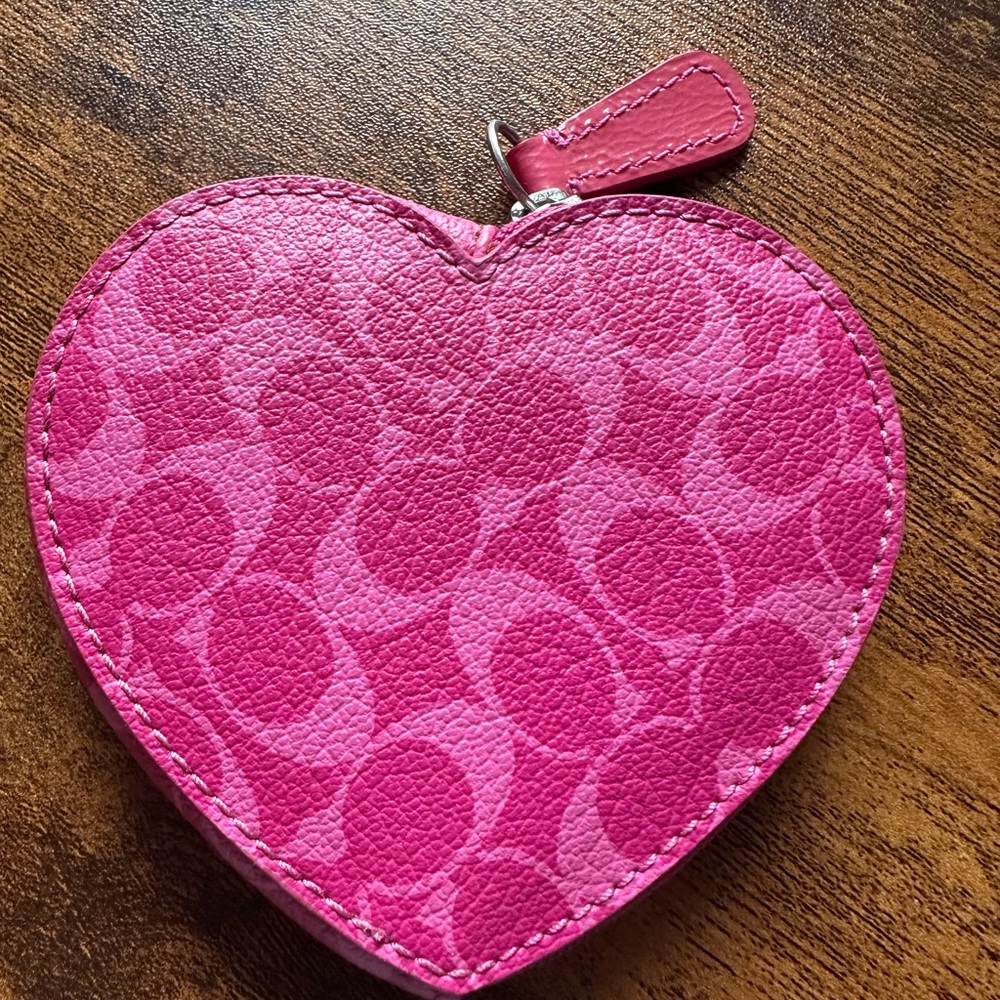 Coach signature Pink Heart Coin Purse